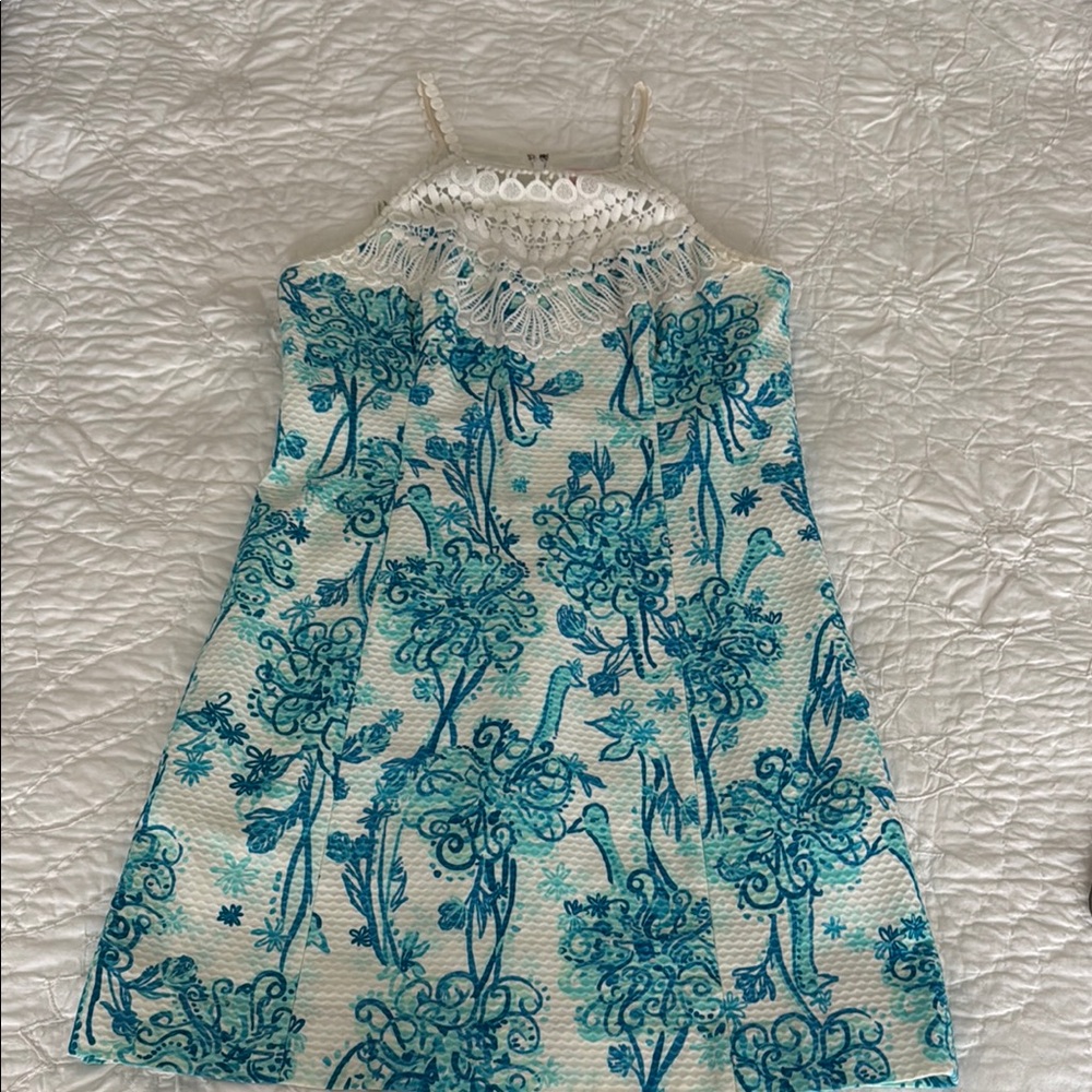 Lilly Pulitzer Blue and White Sundress with Spaghetti Straps
